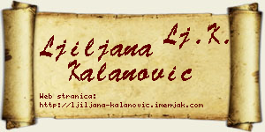 Ljiljana Kalanović vizit kartica